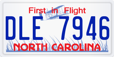 NC license plate DLE7946
