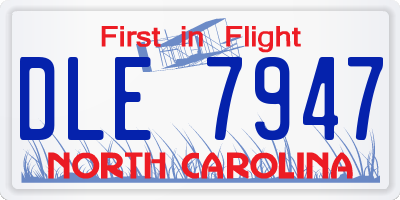 NC license plate DLE7947