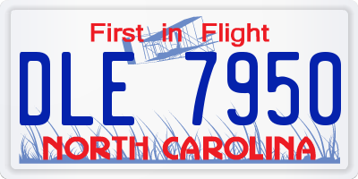 NC license plate DLE7950