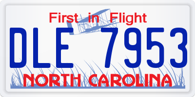 NC license plate DLE7953