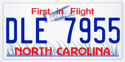 NC license plate DLE7955
