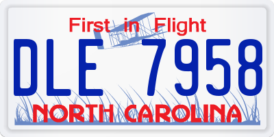 NC license plate DLE7958
