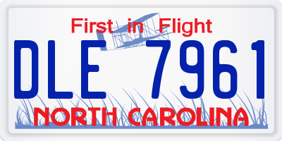 NC license plate DLE7961