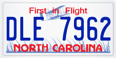 NC license plate DLE7962