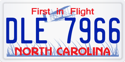 NC license plate DLE7966