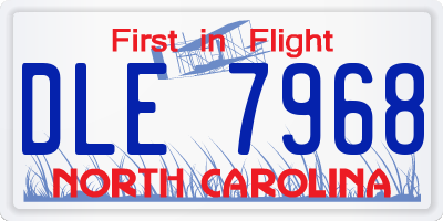 NC license plate DLE7968