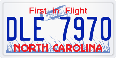 NC license plate DLE7970
