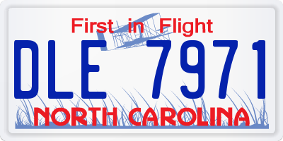 NC license plate DLE7971