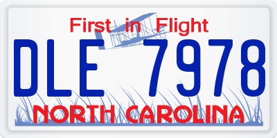 NC license plate DLE7978