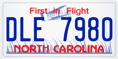 NC license plate DLE7980
