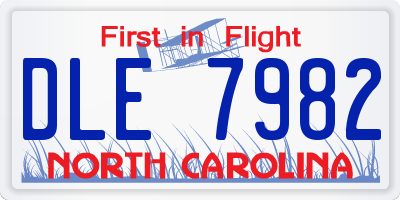 NC license plate DLE7982