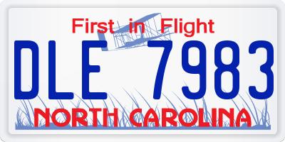 NC license plate DLE7983