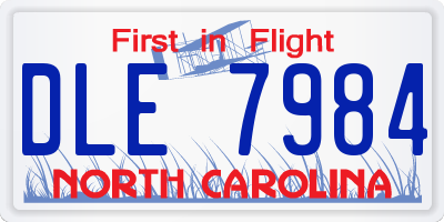 NC license plate DLE7984