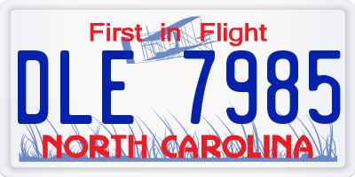 NC license plate DLE7985