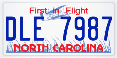 NC license plate DLE7987