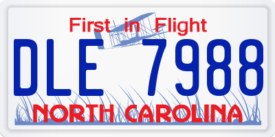 NC license plate DLE7988