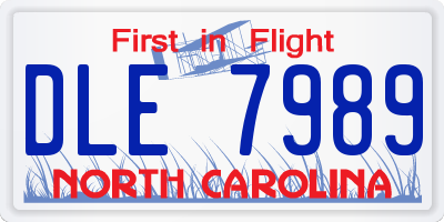 NC license plate DLE7989