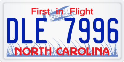 NC license plate DLE7996
