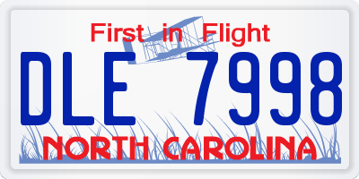 NC license plate DLE7998
