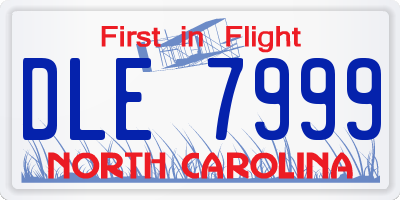 NC license plate DLE7999