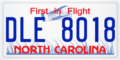 NC license plate DLE8018