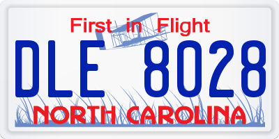 NC license plate DLE8028
