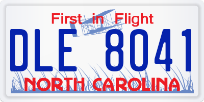 NC license plate DLE8041