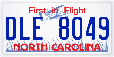 NC license plate DLE8049
