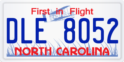 NC license plate DLE8052