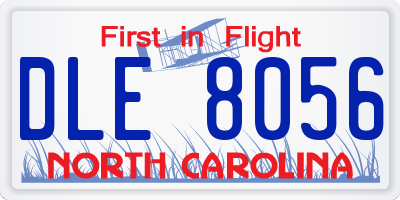 NC license plate DLE8056