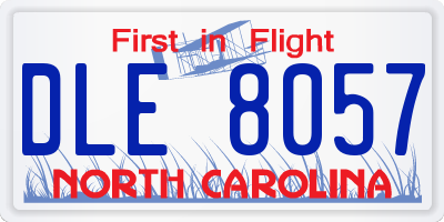 NC license plate DLE8057