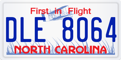 NC license plate DLE8064