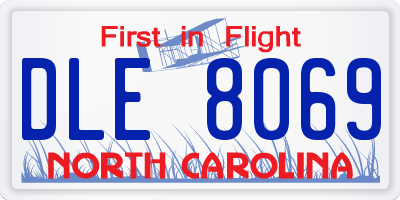 NC license plate DLE8069