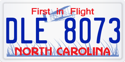NC license plate DLE8073