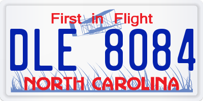 NC license plate DLE8084