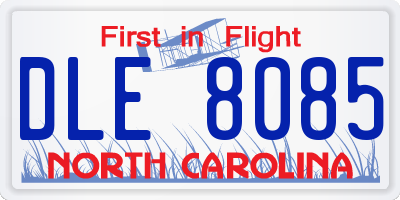 NC license plate DLE8085