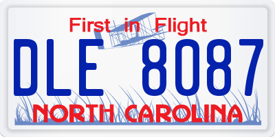 NC license plate DLE8087