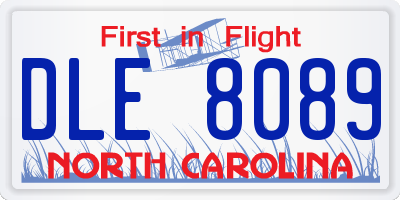 NC license plate DLE8089