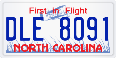 NC license plate DLE8091
