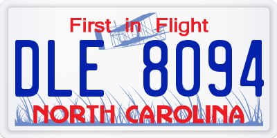 NC license plate DLE8094