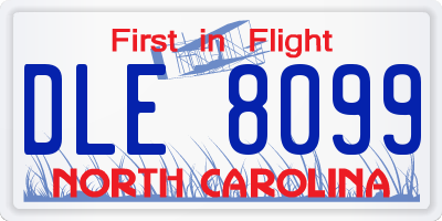 NC license plate DLE8099