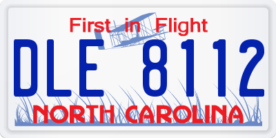 NC license plate DLE8112