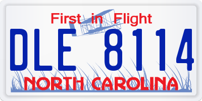 NC license plate DLE8114