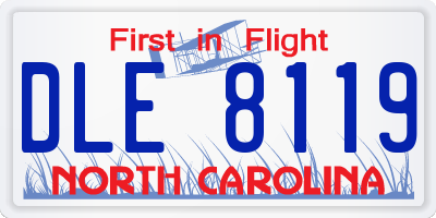 NC license plate DLE8119