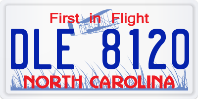 NC license plate DLE8120