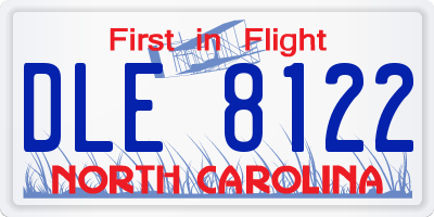 NC license plate DLE8122
