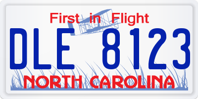 NC license plate DLE8123