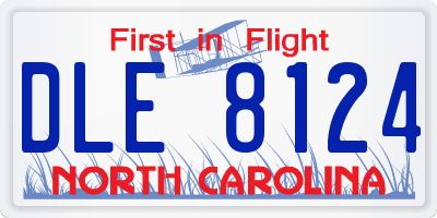 NC license plate DLE8124