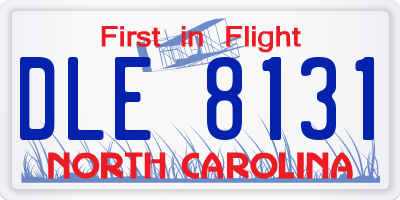 NC license plate DLE8131