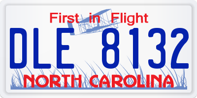 NC license plate DLE8132